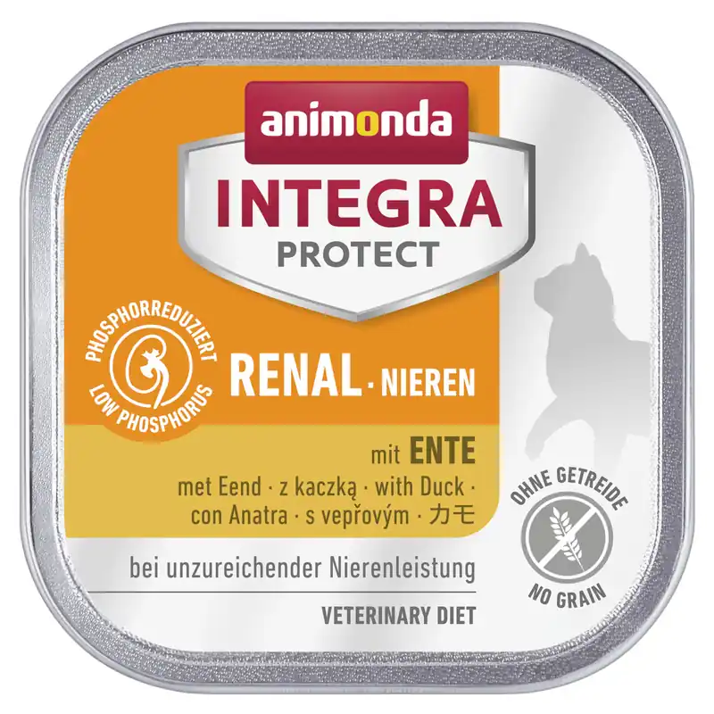 Sparpaket 32 x 100 g Animonda Integra Protect Renal/Nieren mit Ente Katzen Nassfutter Finale Aktion